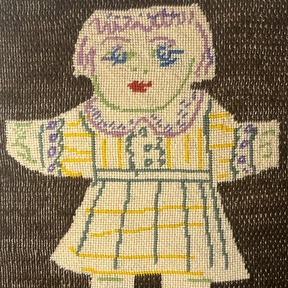 Extremely Rare Vintage Pablo Picasso Une Poupee Decoupee Framed Needlepoint Art - Picture 3 of 7